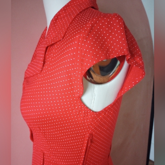 CIRCUS Clothing Ireland "Ava" Pindot Dress in Red UK14 US12 Modcloth Retro VLV - Picture 4 of 5